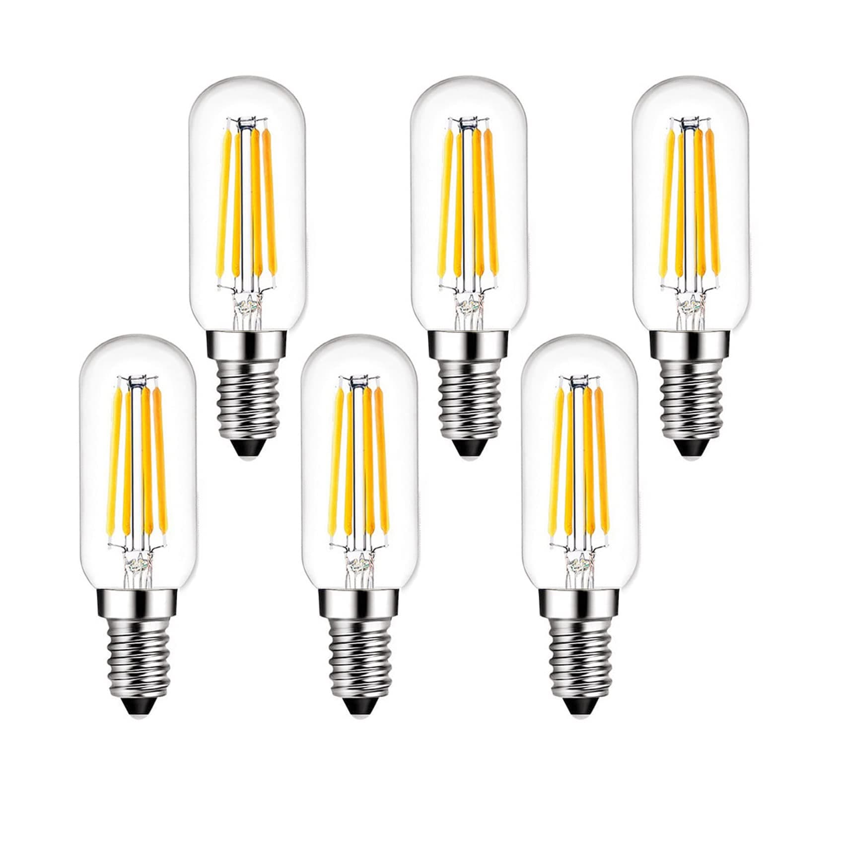 SHUWDKAR E14 LED Bulb Dimmable European Base 40 Watt Equivalent 400LM Soft White 3000K, Vintage LED 4W E14 Light Bulb, 6 Pack