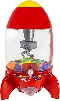Global Gizmos Rocket Candy Grabber Machine Game ~ Red with Claw, Aliens ~ Toy, Kids ~50210