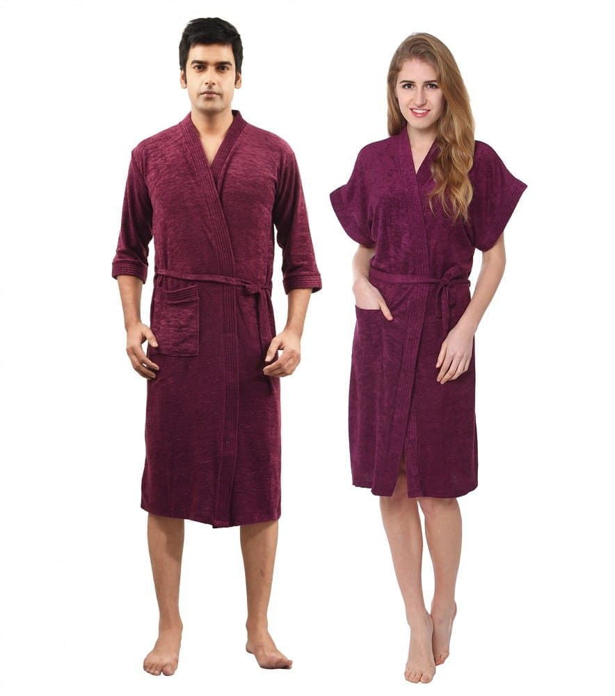 FeelBlue Unisex Combo Bathrobe (Pack of 2)