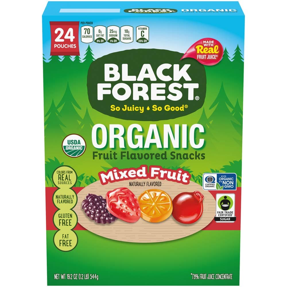 Black Forest Organic Fruit Snacks, Mixed Fruit, 0.8 Ounce, Pack of 24