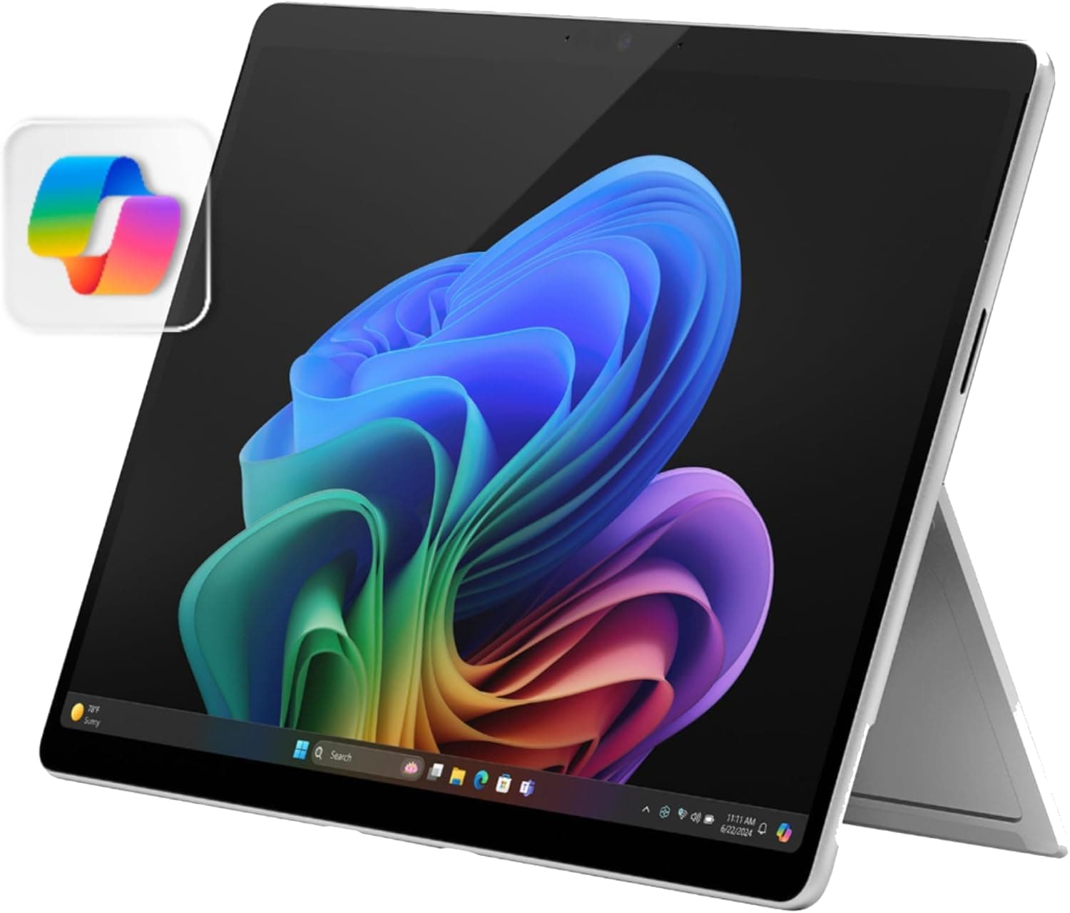 Microsoft Surface Pro 2-in-1 Laptop/Tablet (2024), Windows 11 Copilot+ PC, 13" Touchscreen OLED Display, Snapdragon X Elite (12 Core), 16GB RAM, 512GB Storage, 5G Connectivity, Platinum