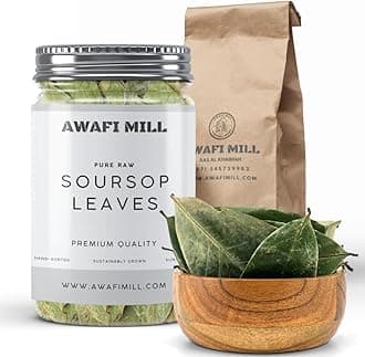 AWAFI MILL Soursop Graviola Tea Leaves | Hand-Picked from Backyard Trees | Authentic and Refreshing Flavor (Pack of 80 Handpicked and Dried Leaves)