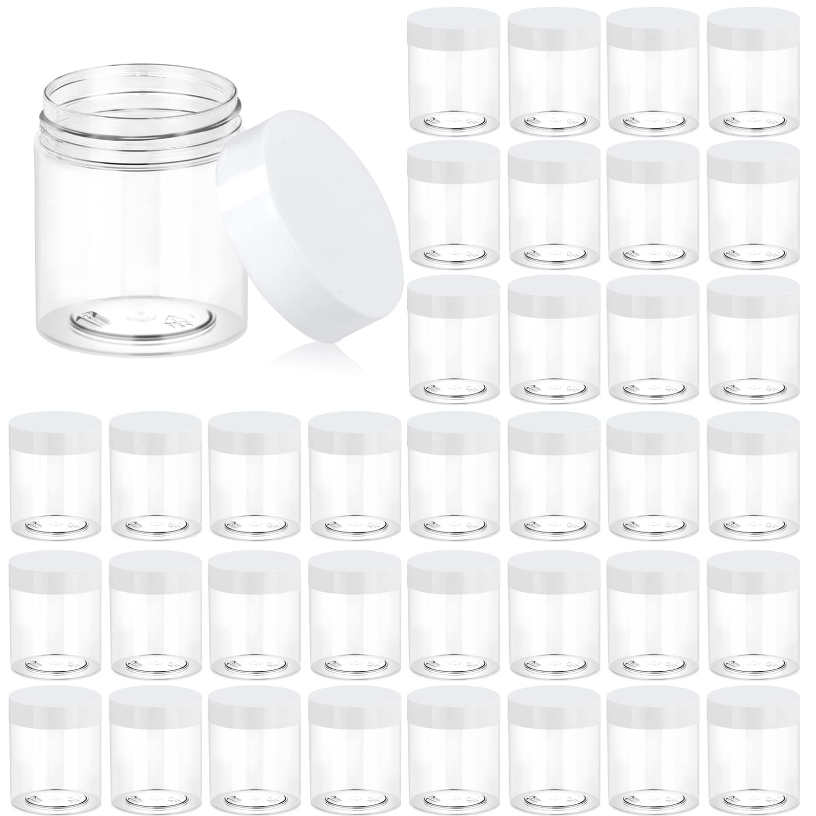 Eternal Moment 36 Pack 3 OZ Plastic Jars Round Clear Cosmetic Container Jars ...