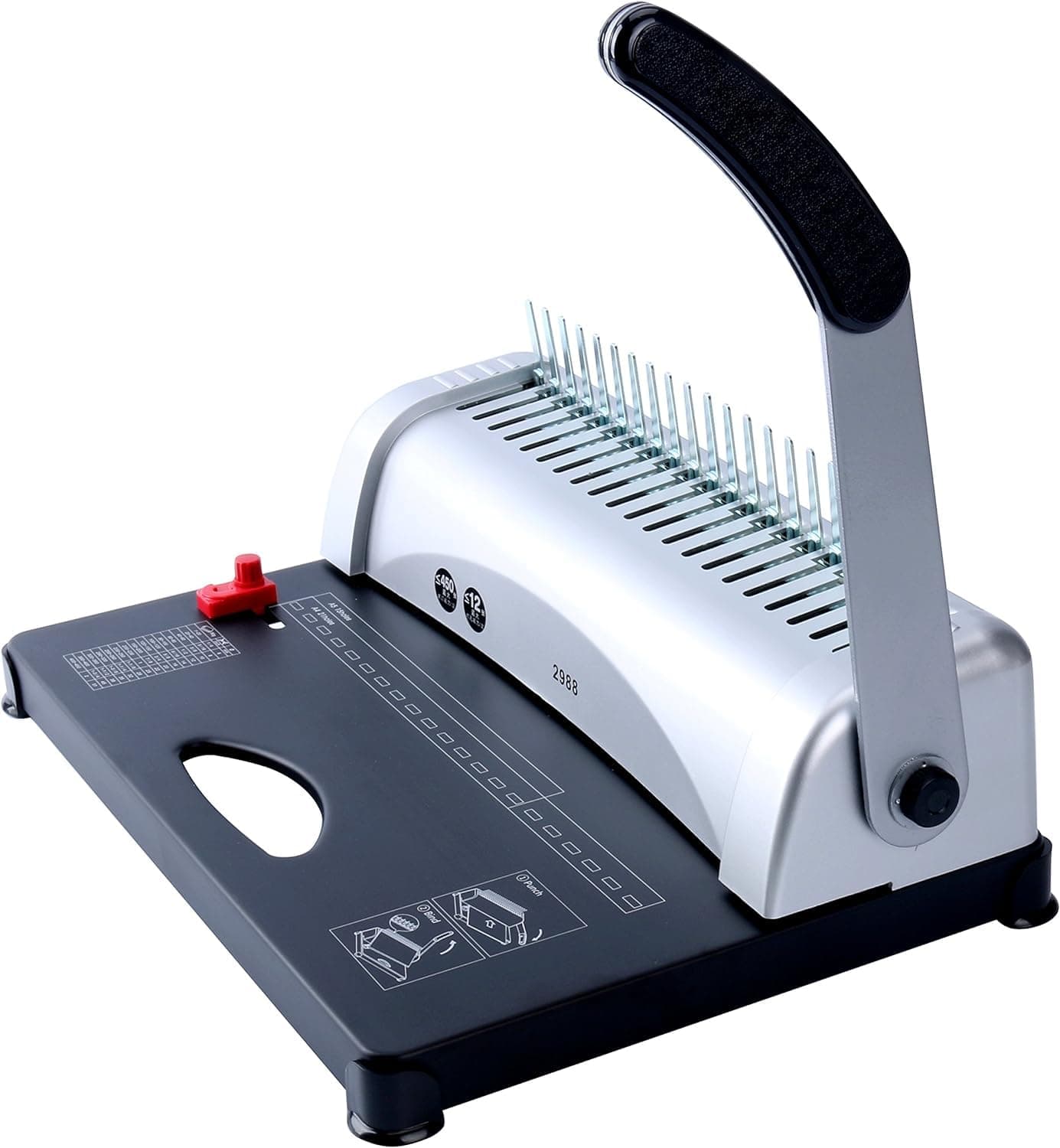Heavy Duty 450 Pages 21 Rectangle Hole Paper Comb Binding Machine Manual Paper Punch Binder with Handle