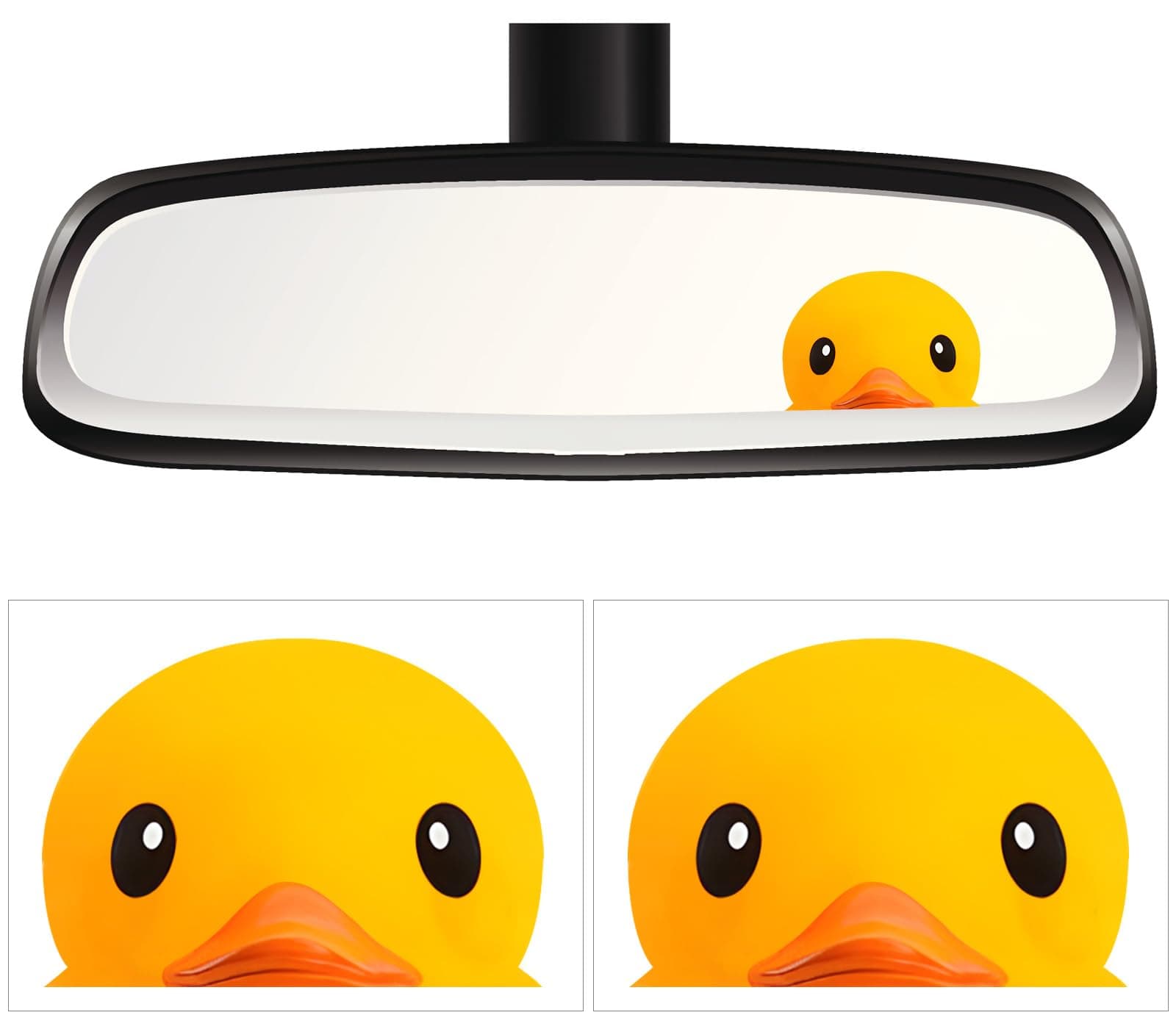 Duck Peeker Rear View Mirror/Windshield Decal,2 Pcs Cute Duck Car Mirror Sticker Vinyl Truck Window Sticker