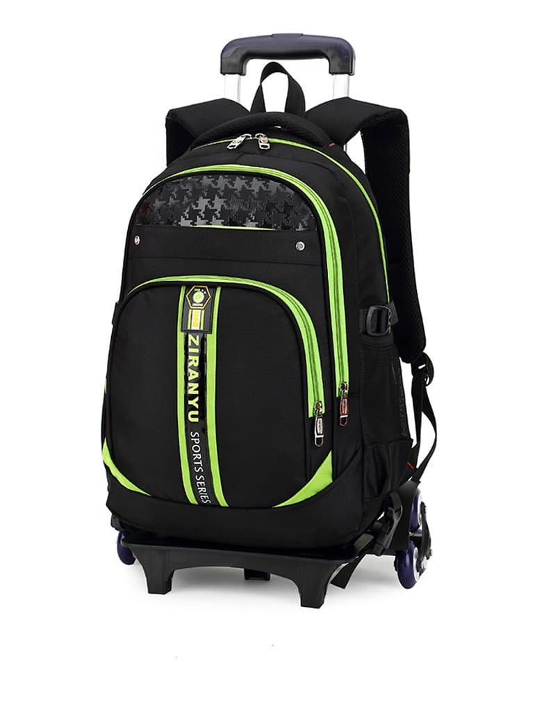 Rolling Backpack, Phaedra FU Trolley School Bags Backpack School Kids Rolling Backpack With 6 Wheels Climbing Stairs (Green)