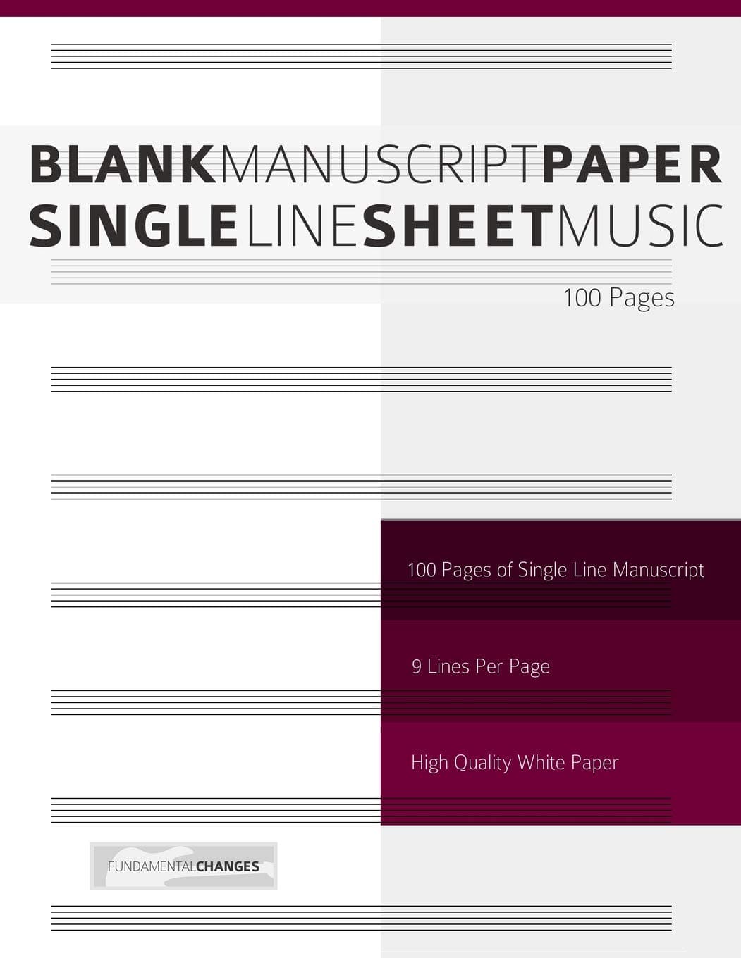Blank Manuscript Paper - Single Line Sheet Music