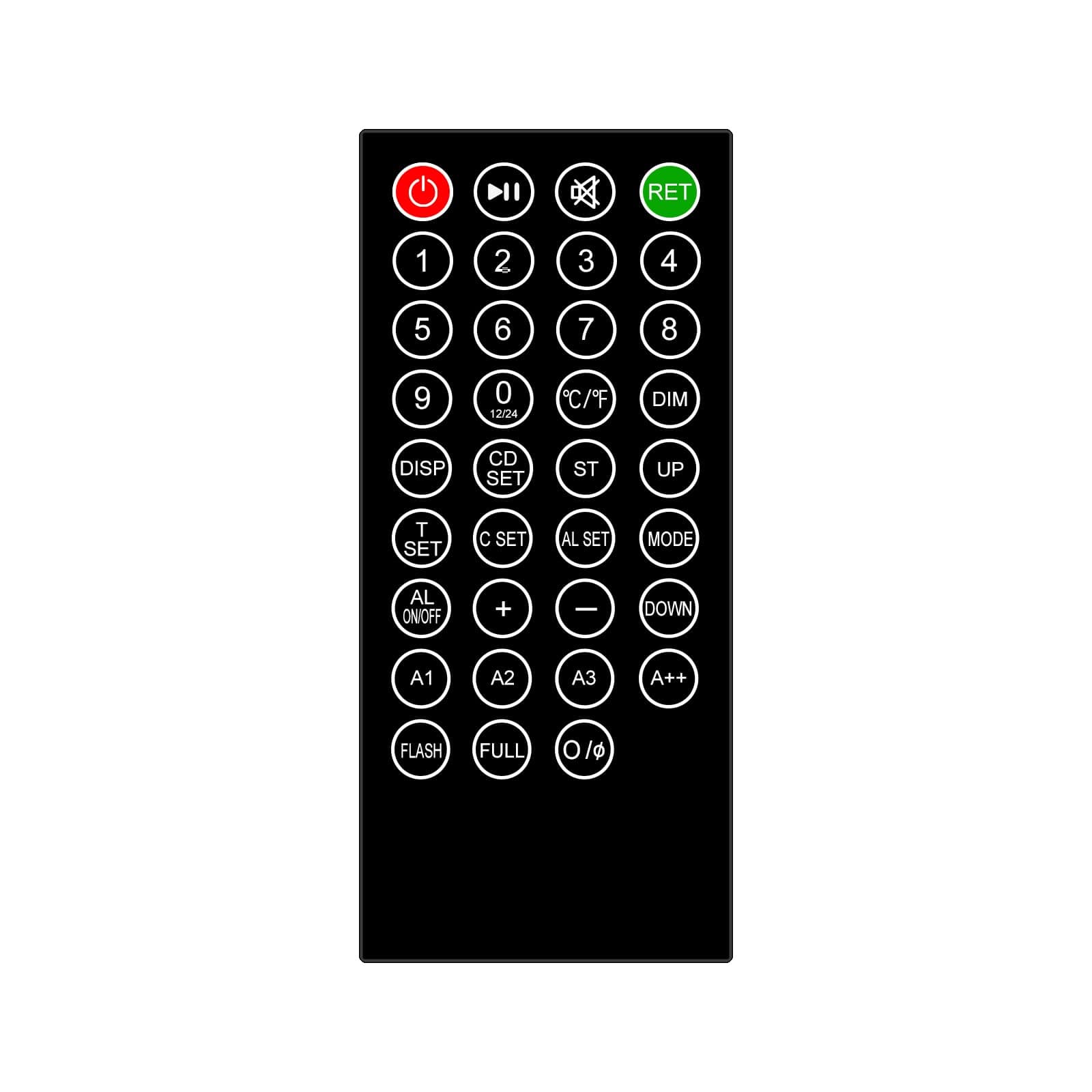 Remote Control for CH3386/CH3387/CH3389 Series LED Digital Wall Clock…