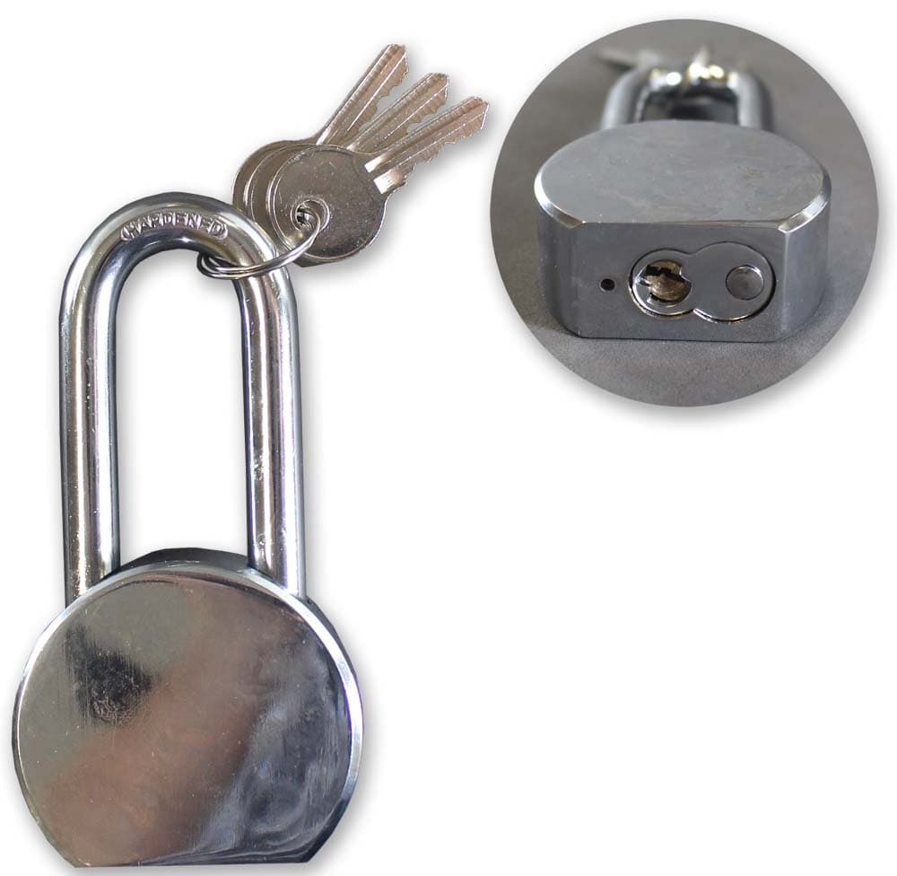 Heavy-Duty Gate Padlock | 3" (7.6 cm) Long-Shank | Superior Chrome Plating & Hardened Steel Shackle | Comes with 3 Keys | Ideal for Robust Gate Security & Securing Valuables