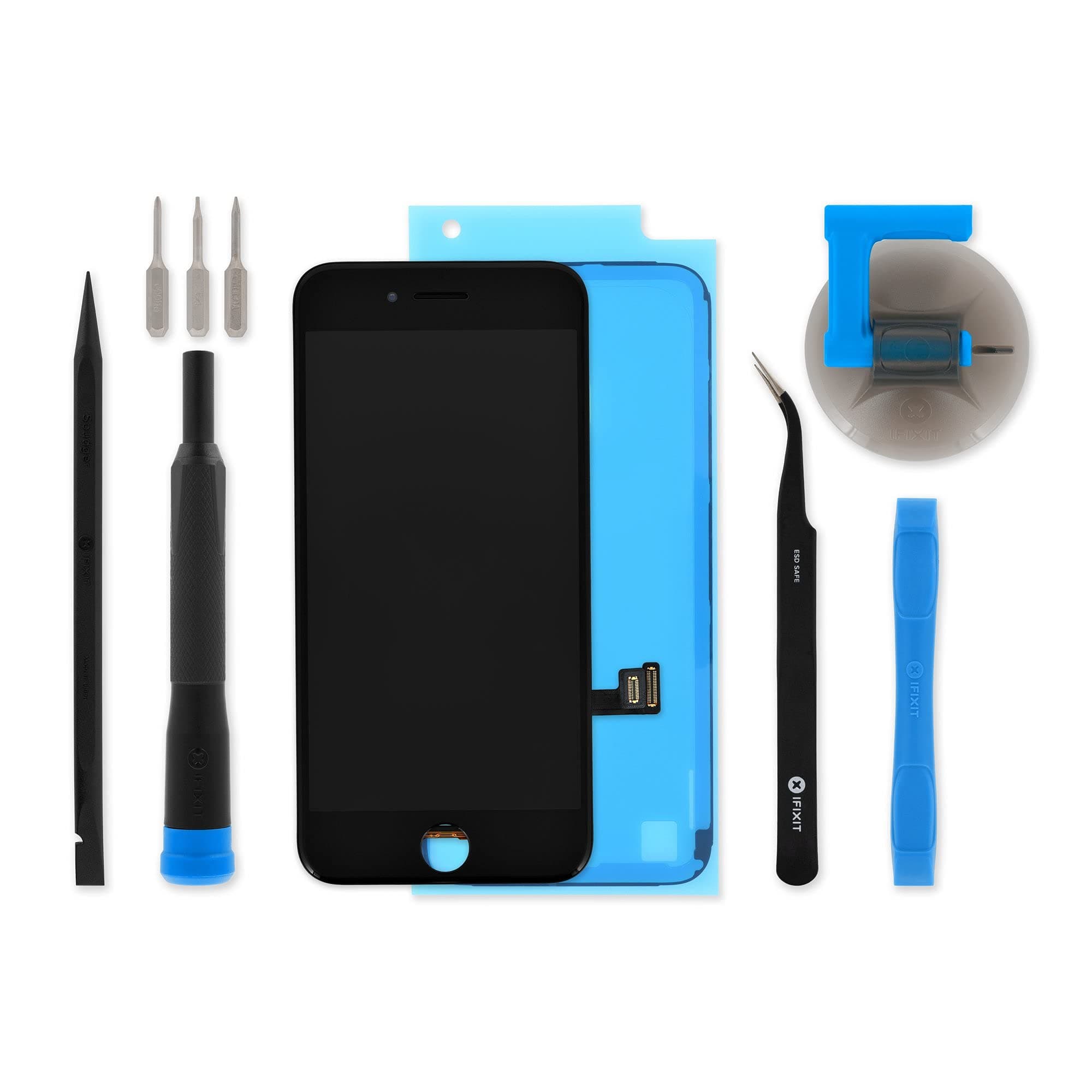 iFixit Screen Replacement Compatible with iPhone SE 2020 and SE 2022 - Repair Kit - Black