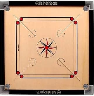 Kalindri Wooden Carrom Board with Coins and Striker