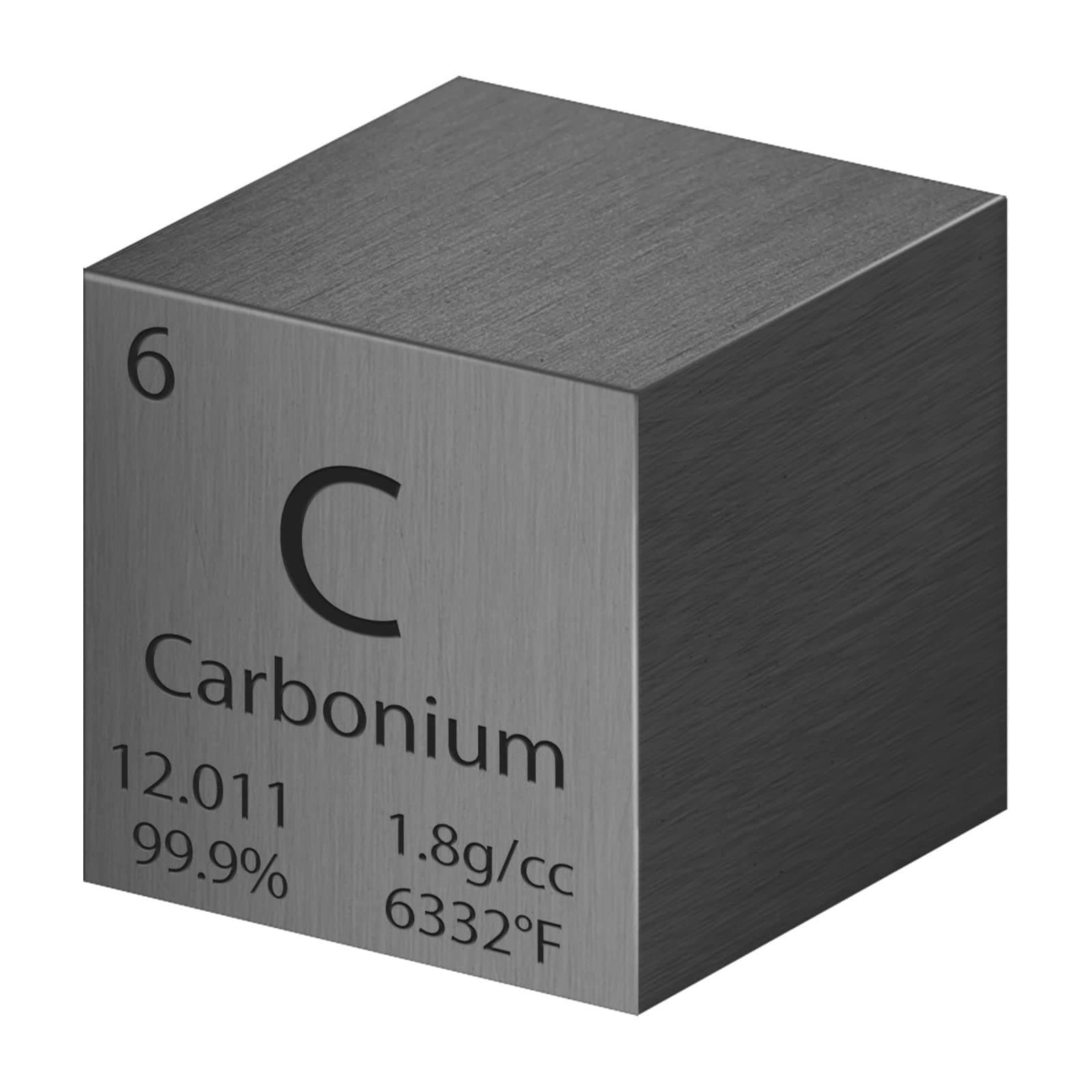Tungsten Cube Metal Density Cubes Pure Metal High Density Element Cube for Element Collections Lab Experiment Material Hobbies Heavy Small Objects Experience (Carbon, 1 Inch)