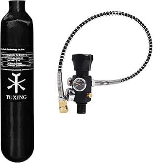 TUXING 4500Psi Pcp Air Tank 0.5L 31Cu in 500cc Carbon Fiber HPA Tank,Gas Cylinder,Paintball Hunting for PCP Air Rifle Gun Daystate and FX Thread M18 * 1.5