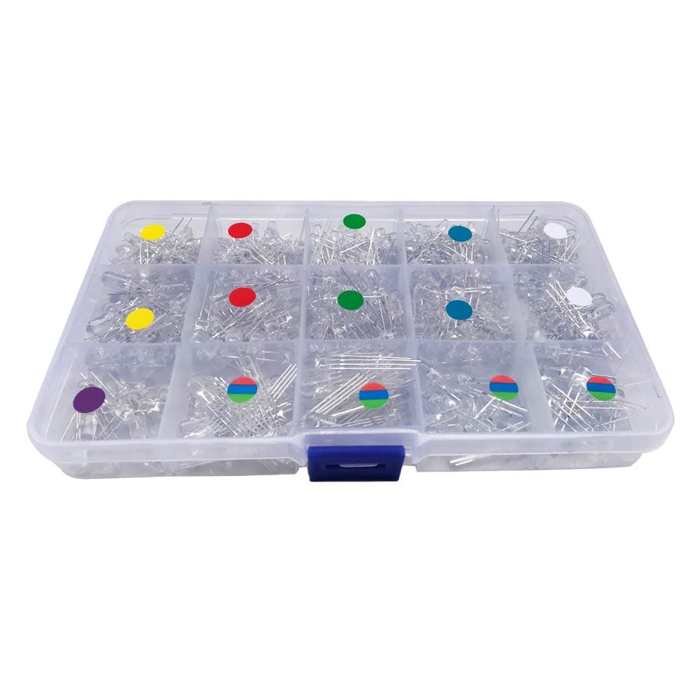 475pcs 3mm 5mm LED Diode Light Emitting Kit with Color White Red Blue Green Yellow UV, Fast, Slow Flashing, RGB for Arduino DIY Lighting Bulb Lamps Electronics Components Parts