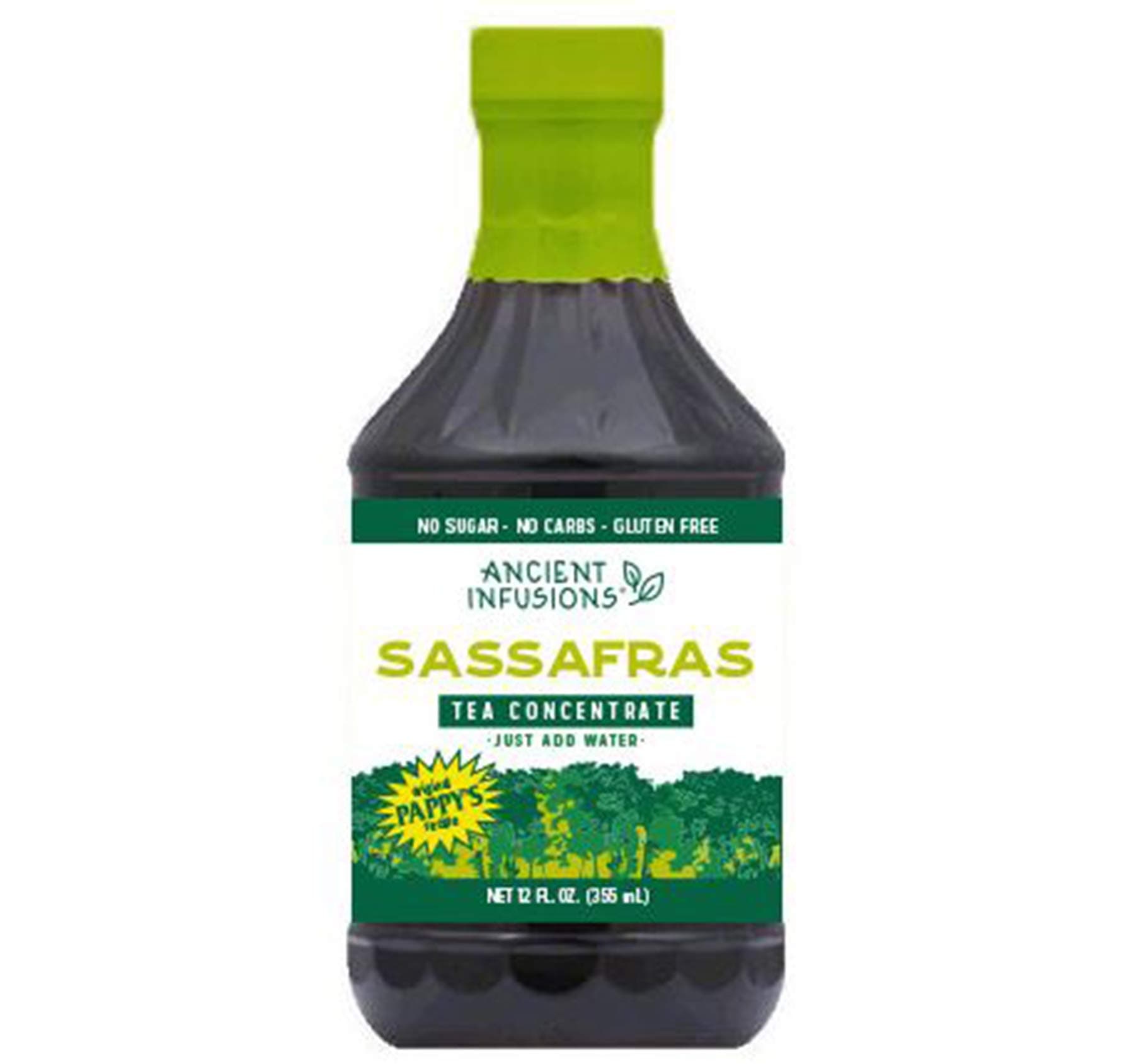 Ancient Infusions Tea Concentrates: Sassafras, Green, Raspberry or Peach Tea - 12 oz. Bottles (Sassafras, 2 Bottles)