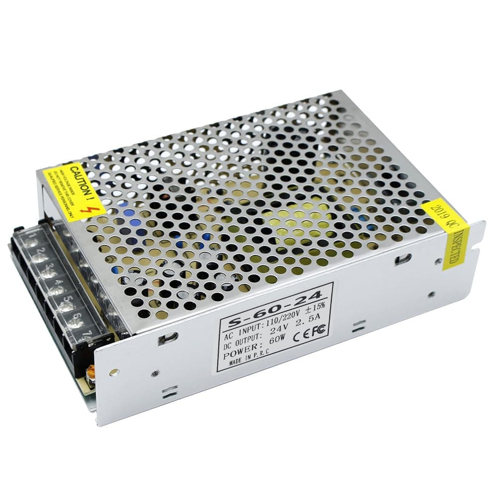 inShareplus24V 2.5A 60W, DC Universal Regulated Switching Power Supply, 110/220V AC to DC 24 Volt LED Driver, Converter, Transformer for LED Strip Light, CCTV, Computer Project, 3D Printer