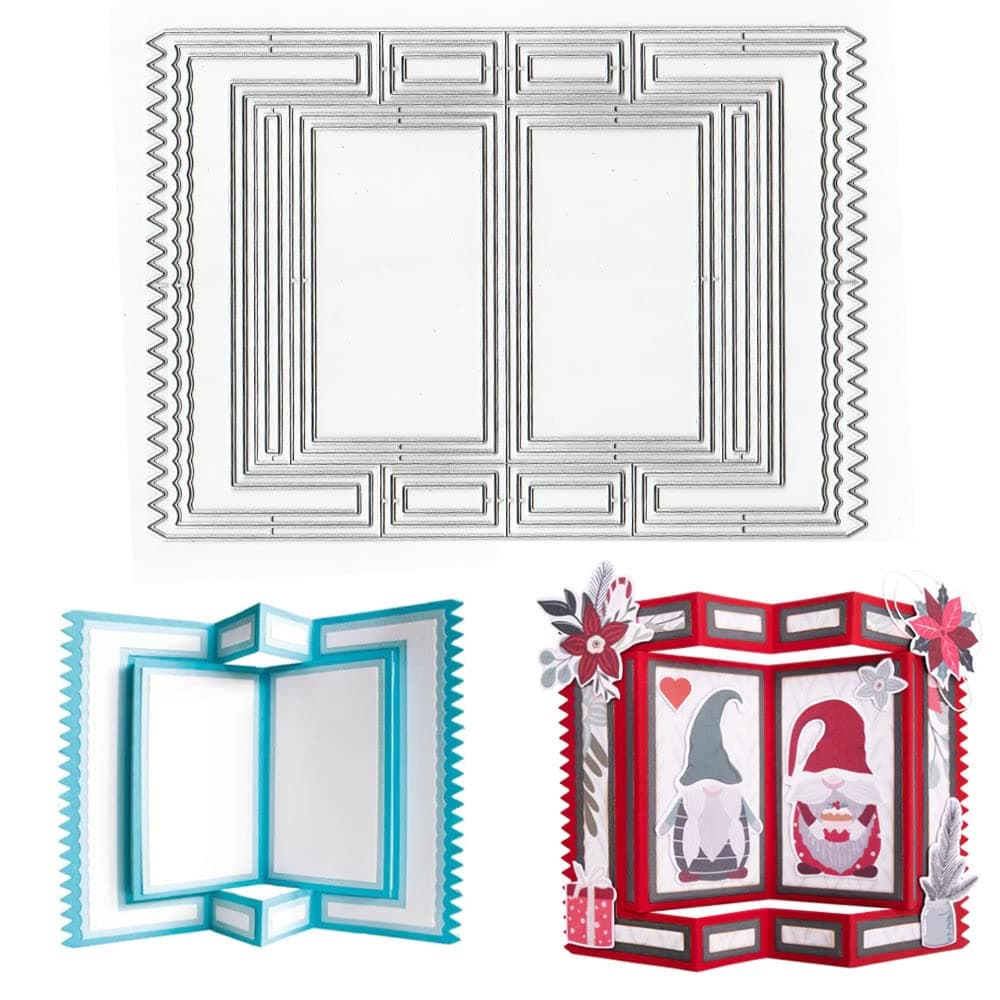 3D Card Shape Dies for Card Making, Storybook Folder Nested Rectangle Frame Cutting Die for Scrapbooking on Clearance Paper Crafting Decor DIY Album