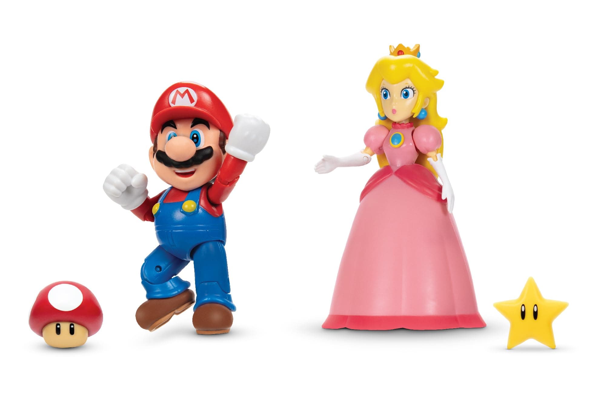 SUPER MARIO Nintendo 4" Figure 2 Pack: Mario & Peach