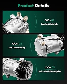 SCITOO AC Compressor fit for Hyundai for Excel 1.5L 1986-1989, Air Conditioning Compressor fit for Peterbilt for 379 14.6 1995, for Volvo for 960 2.9L 1994 CO 4647C 2259344000 ABPN83304062