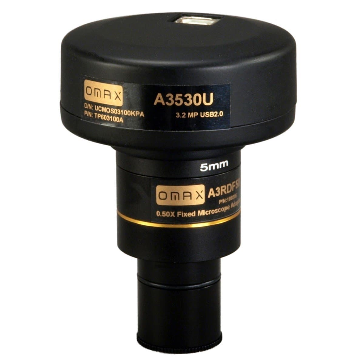 OMAX 3.2MP Digital USB Microscope Camera with Advanced Software and Calibration Slide (Windows 8 & 10, Mac OS X, Linux Compatible)