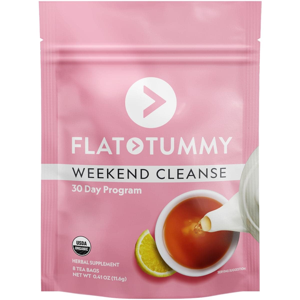 Flat Tummy Weekend Cleanse Tea - 30 Day Program - All Natural Colon Cleanse w/Senna and Dandelion Root, Provides Bloating Relief for Women - Detox Cleanse for Digestion Support and Gas Relief