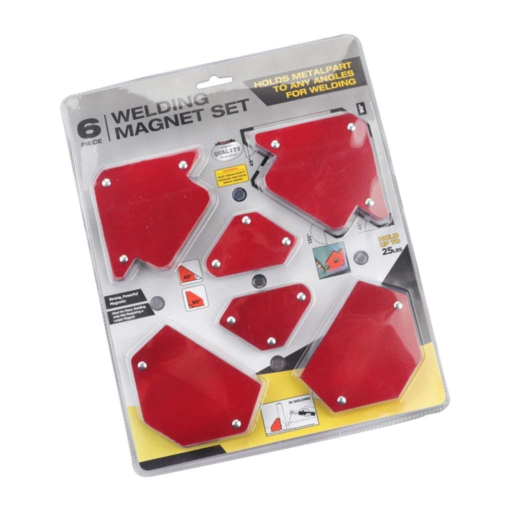 AASONS Multi Angle Triangle Welding Positioner Magnetic Welding Holder Set Fixed Angle Soldering Tools For Fabrication And Welding 6pcs/set (Red)