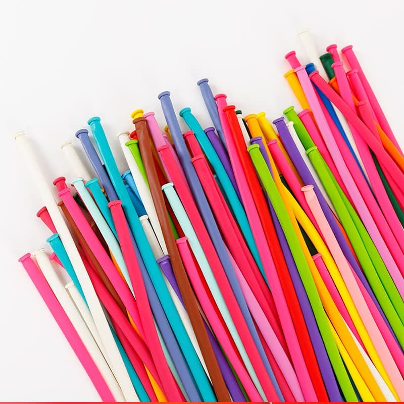 260mm DIY Magic Long Chrome Latex Balloons for Making Various Twisted Animals and Flowers for Party Decorations, Birthday Decorations, Wedding Decorations (200pcs Colorful Latex Balloons)