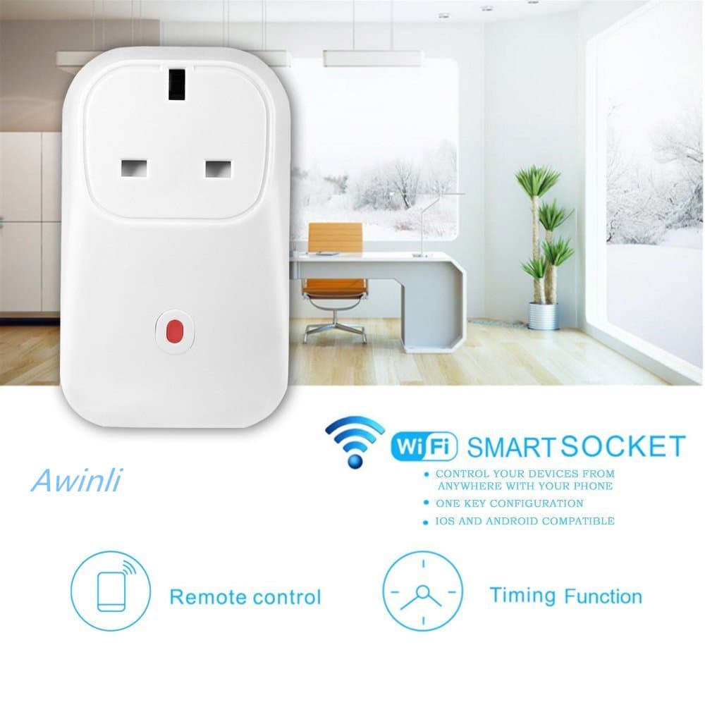 Timer socket WiFi Smart Plug 10A Home Intelligent Outlet Switch Wireless Timer Power Socket Remote Control Programmable Electrical Switch With Timing Function Control Your Devices from Anywhere via APP For Android Devices