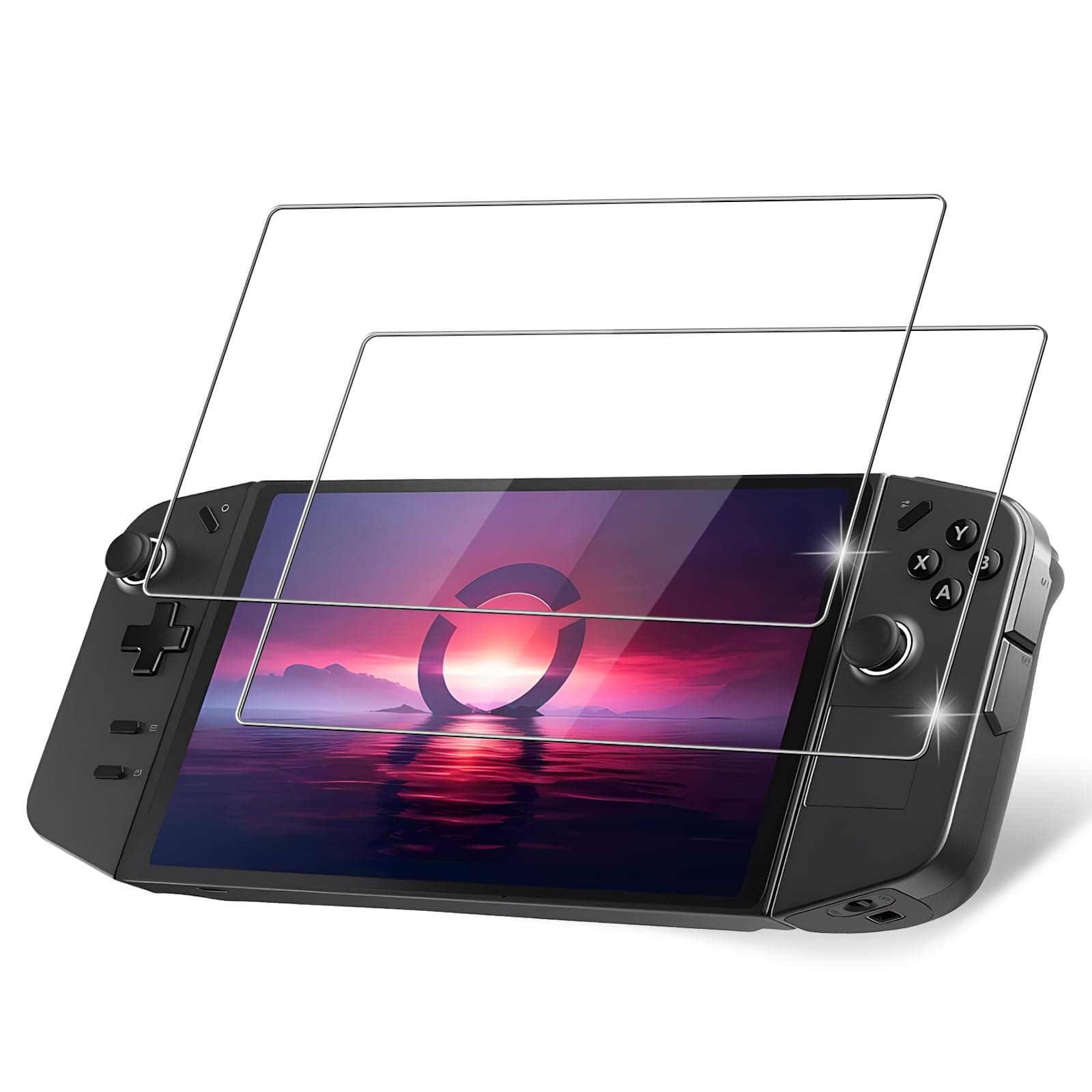 Qooseafor Legion Go Screen Protector 2 Pack Tempered Glass Bubble Free Anti-Scratch Anti-Fingerprint HD Tempered Glass Screen Protector for Lenovo Legion Go Gaming Handheld 8.8 inch 2023 - Clear