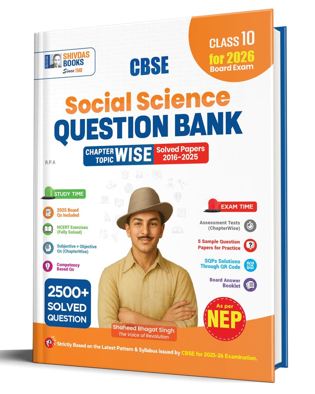 Shivdas CBSE Class 10 Social Science Chapterwise and Topicwise Question Bank with Previous Years Questions and Most-Probable CBQs for 2026 Board Exams ... Years Solved Questions for 2026 Board Exams) Paperback – 25 April 2025