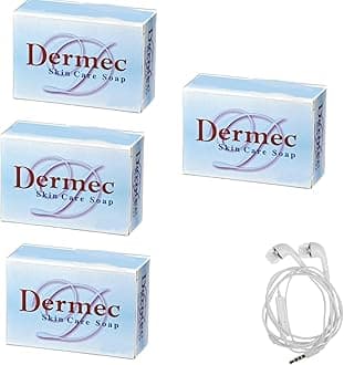 DERMEC SOAP SKIN CARE MAN WOMAN SOAP FREE EAR PHONE PACK OF 4