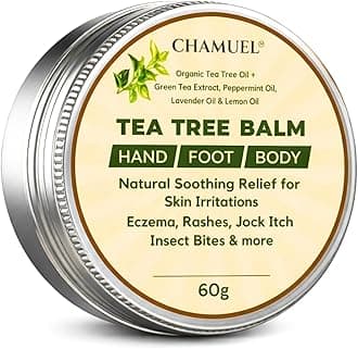 TEA TREE OIL BALM -100% All Natural | Great Cream for Soothing Skin Irritations like Eczema, Psoriasis, Rashes, Insect Bites, Folliculitis, Acne, Itches, Dry Chapped Skin, Heels, Cuticles, and more!