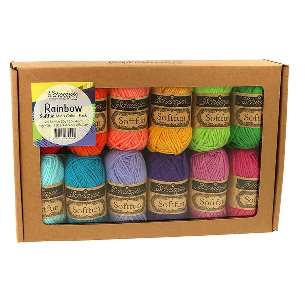 Scheepjes - Scheepjes Rainbow Softfun Colour Pack - 12 x20 Grams (1 Box)