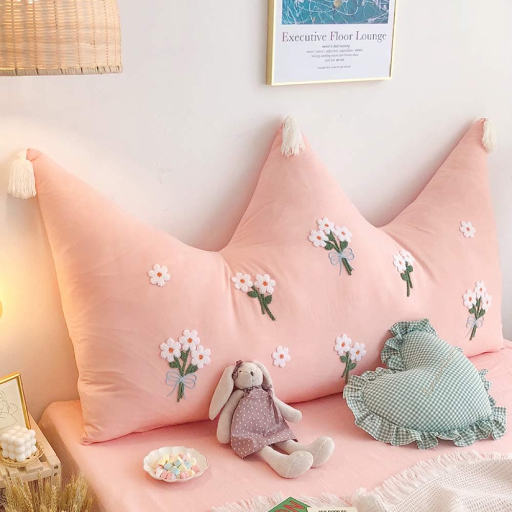 RUYII Soft Bed Cotton Back Support Cushion, Sofa Lumbar Support Pillow,Waist Support Sleeping Pillow for Maternity,Pink-180×80cm