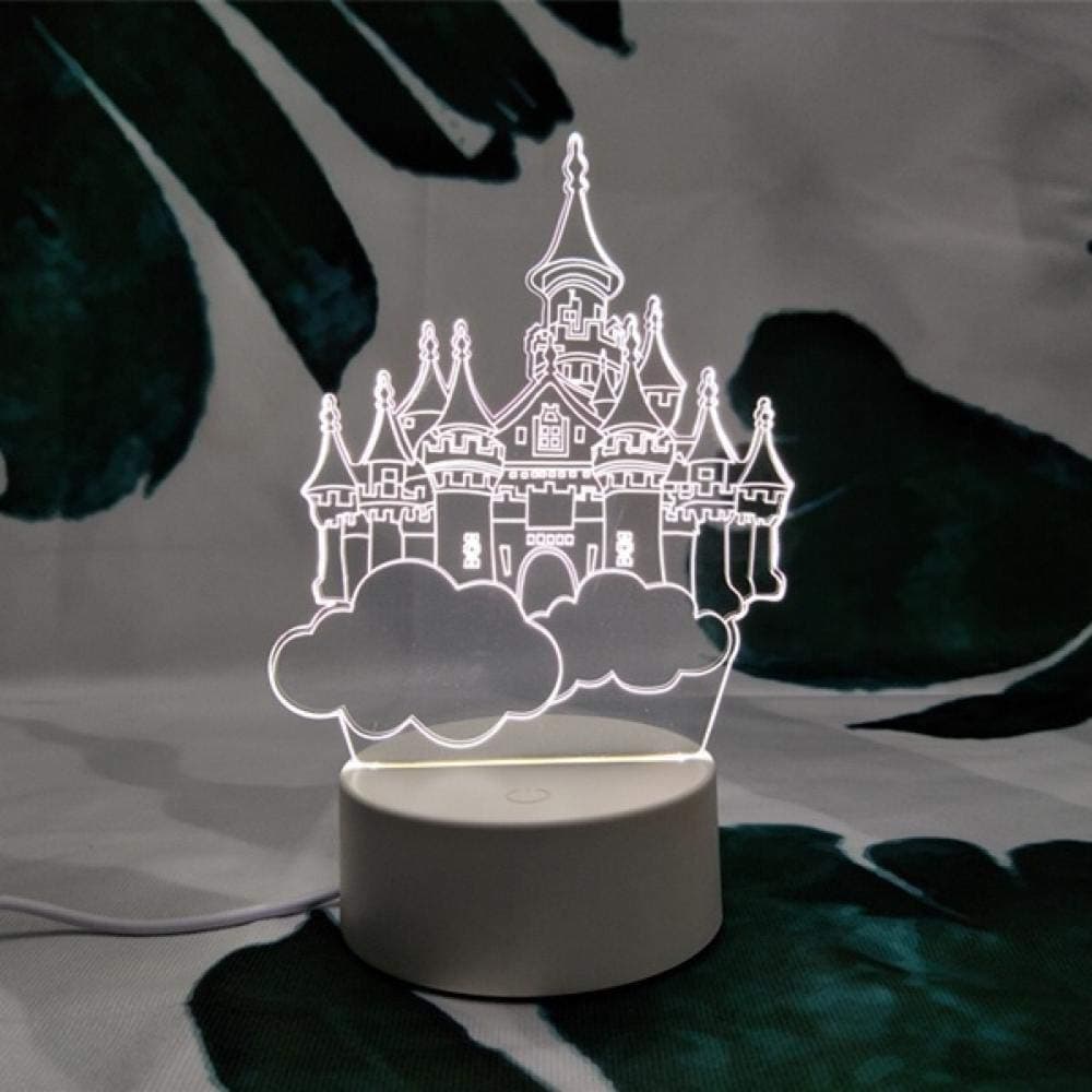 Japanese Creative Korean Style Girl Heart Sakura Magic Array Led Night Light 3D Table Lamp Student Cute Decorative Lights@Castle Light