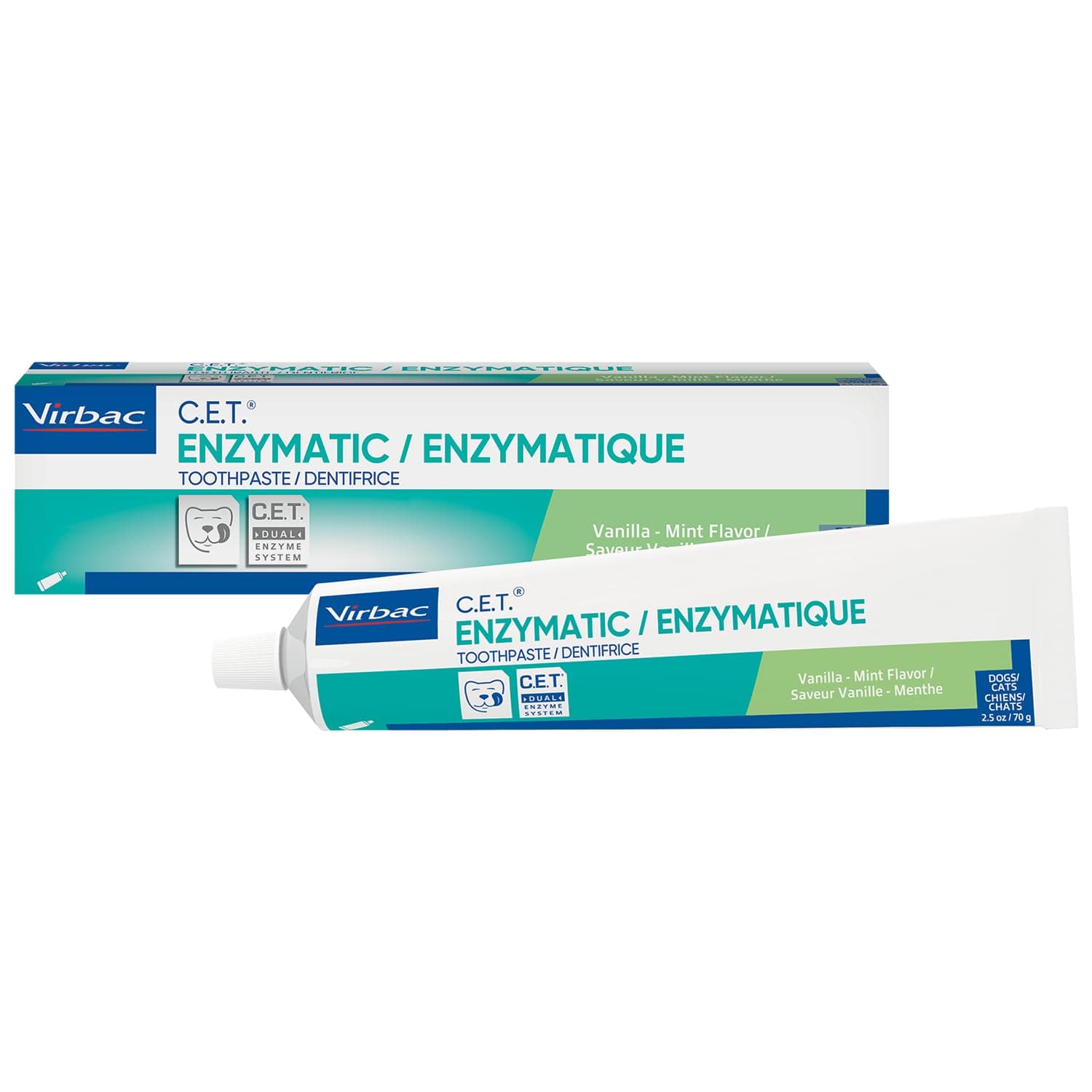 C.E.T.® Enzymatic Toothpaste| Tartar & Plaque Control for Fresh Breath | Pet Dental Care Toothpaste |Vanilla Mint Flavor, 2.5 oz
