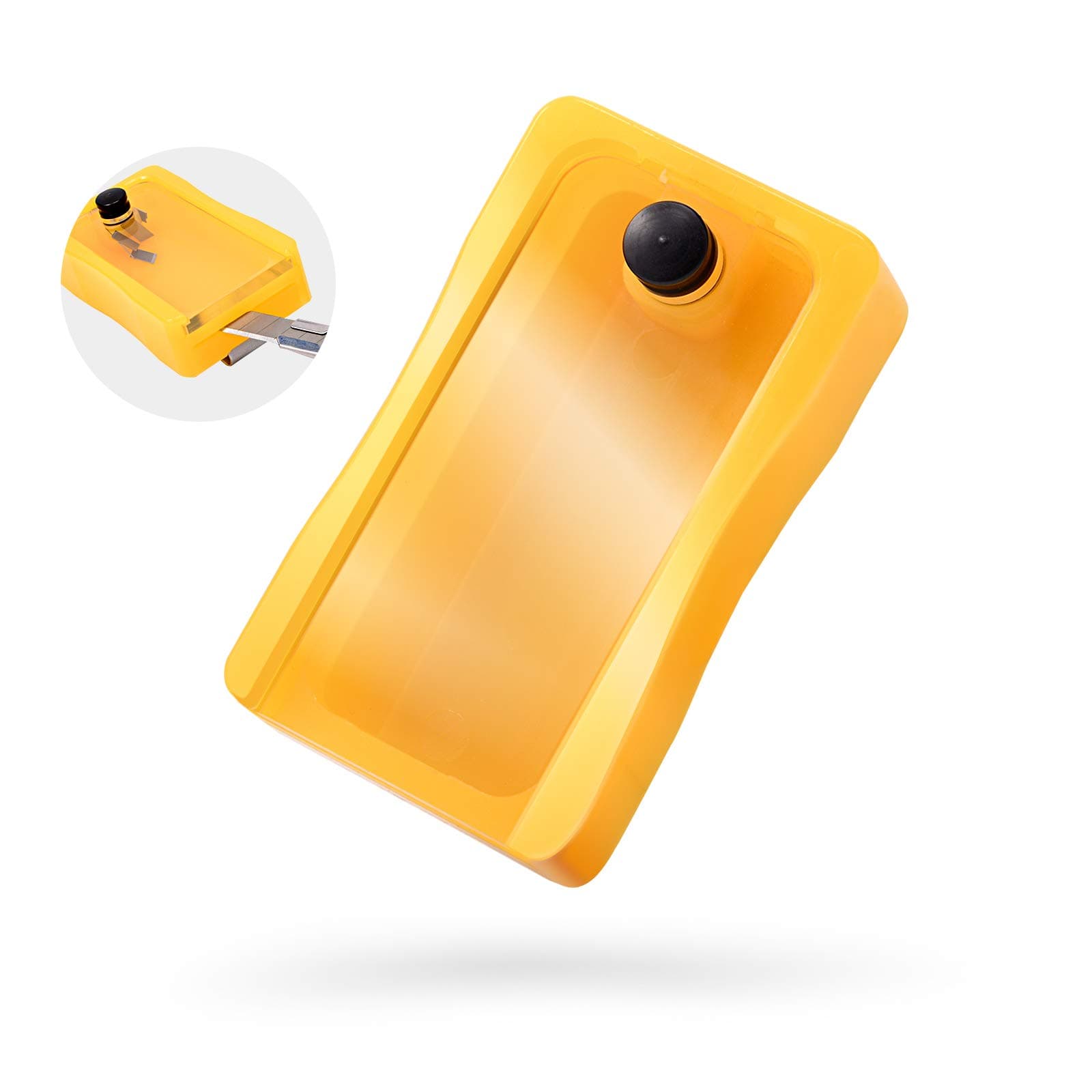 Blade Disposal Container Storage Box, Safety to Dispose of Most 9mm 18mm Snap Off Utility Knife Blades, Portable Plastic Blades Breaker Bank with Magnet and Clip