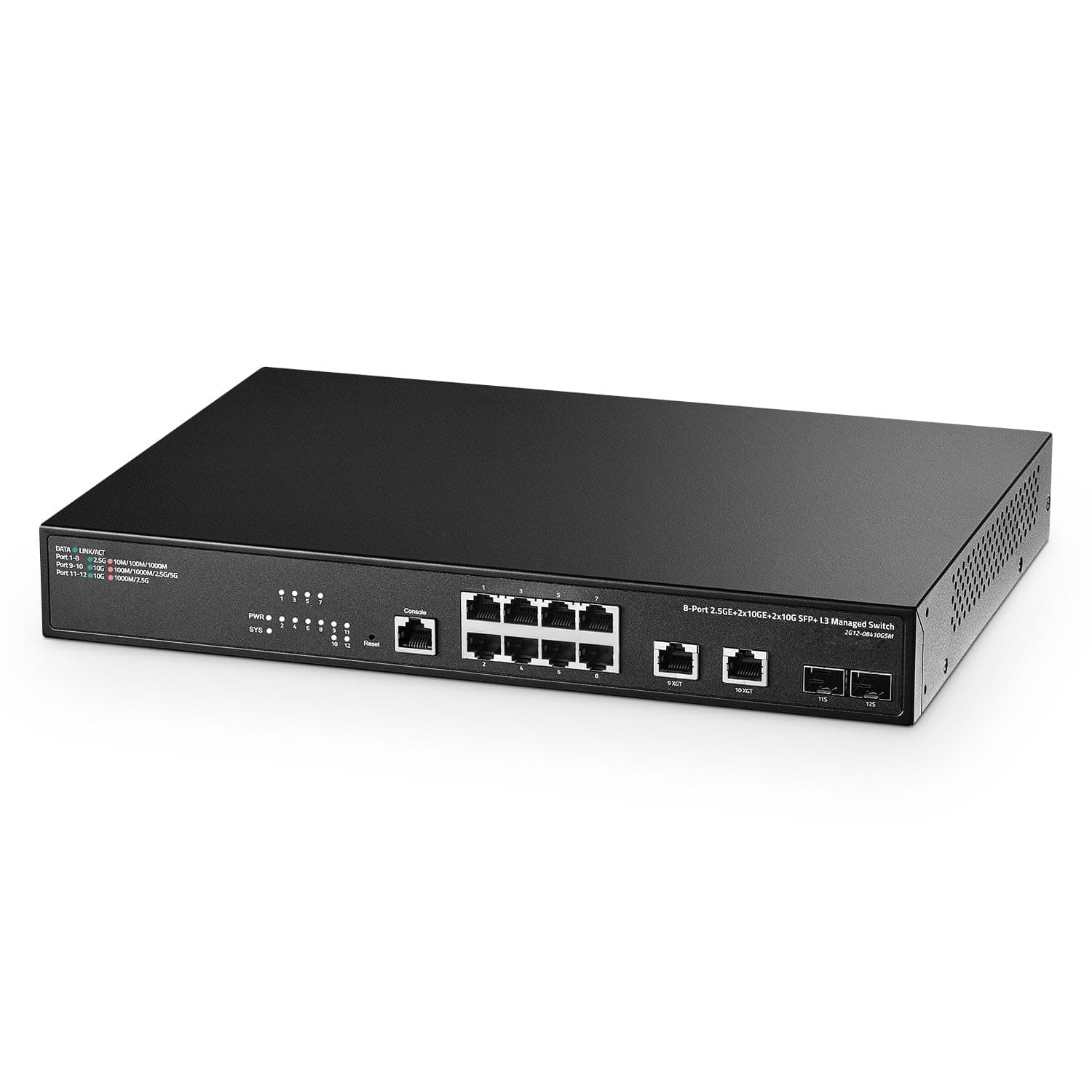 Binardat 8 Port 2.5G Web Managed Switch, with 2x10G RJ-45 Ethernet Ports, 2x10G SFP+ Port, 1 Console Port, Metal Multi-Gigabit Desktop/Rackmount Network Switch, (8x2.5G+4x10G Managed)