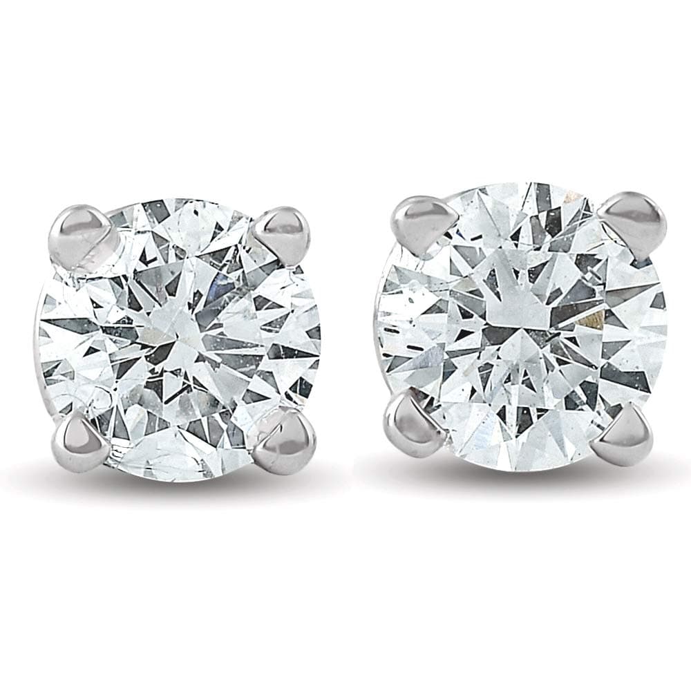 Pompeii 1/2Ct Round Brilliant Cut Diamond Stud Earrings in 14K Gold Classic