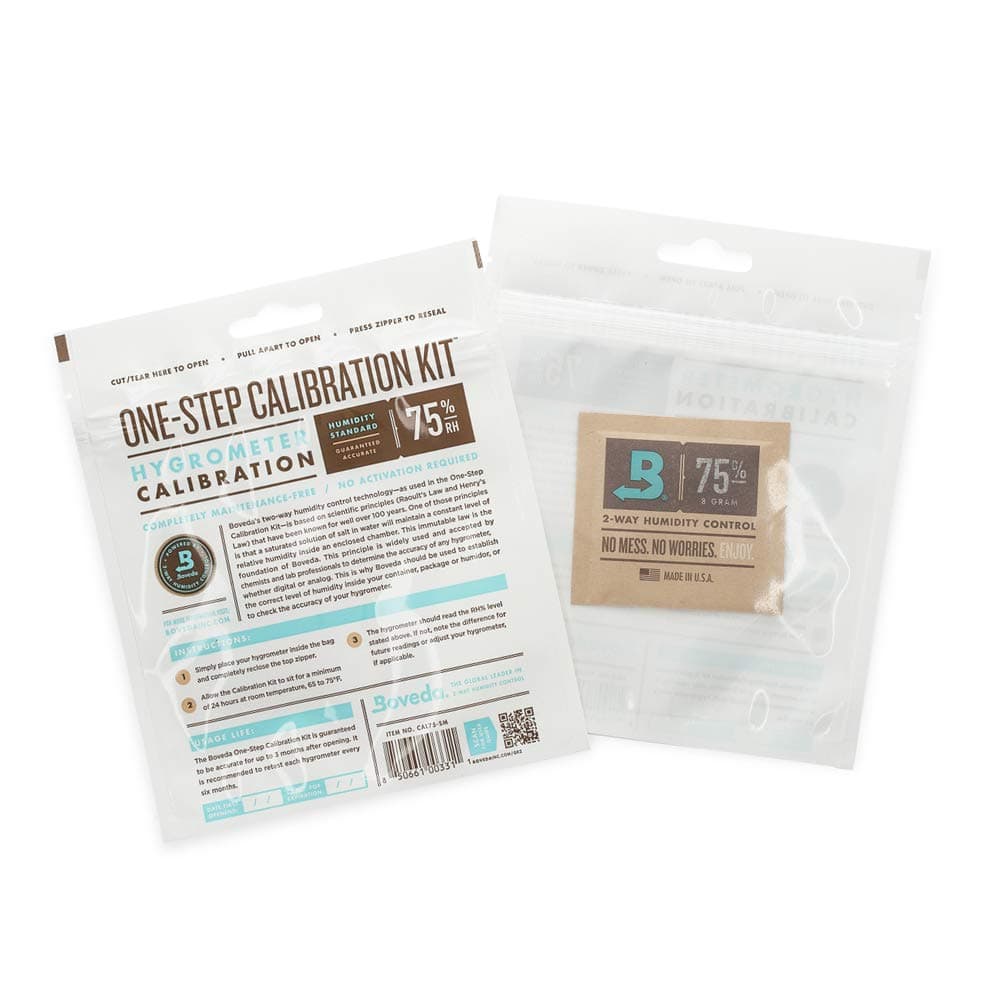 for Cigars | One-Step Calibration Kit | Preloaded with 75% RH Humidity Control Pack | Precise Salt Test for Digital and Analog Hygrometers and Humidity Sensors | 1-count