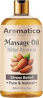 AROMATICO Almond Body Massage Oil for Men & Women - 300ml. Almond Massage Oil for Full Body Nourishment, Relaxing Aromatherapy Body Oil for Soft Smooth Skin