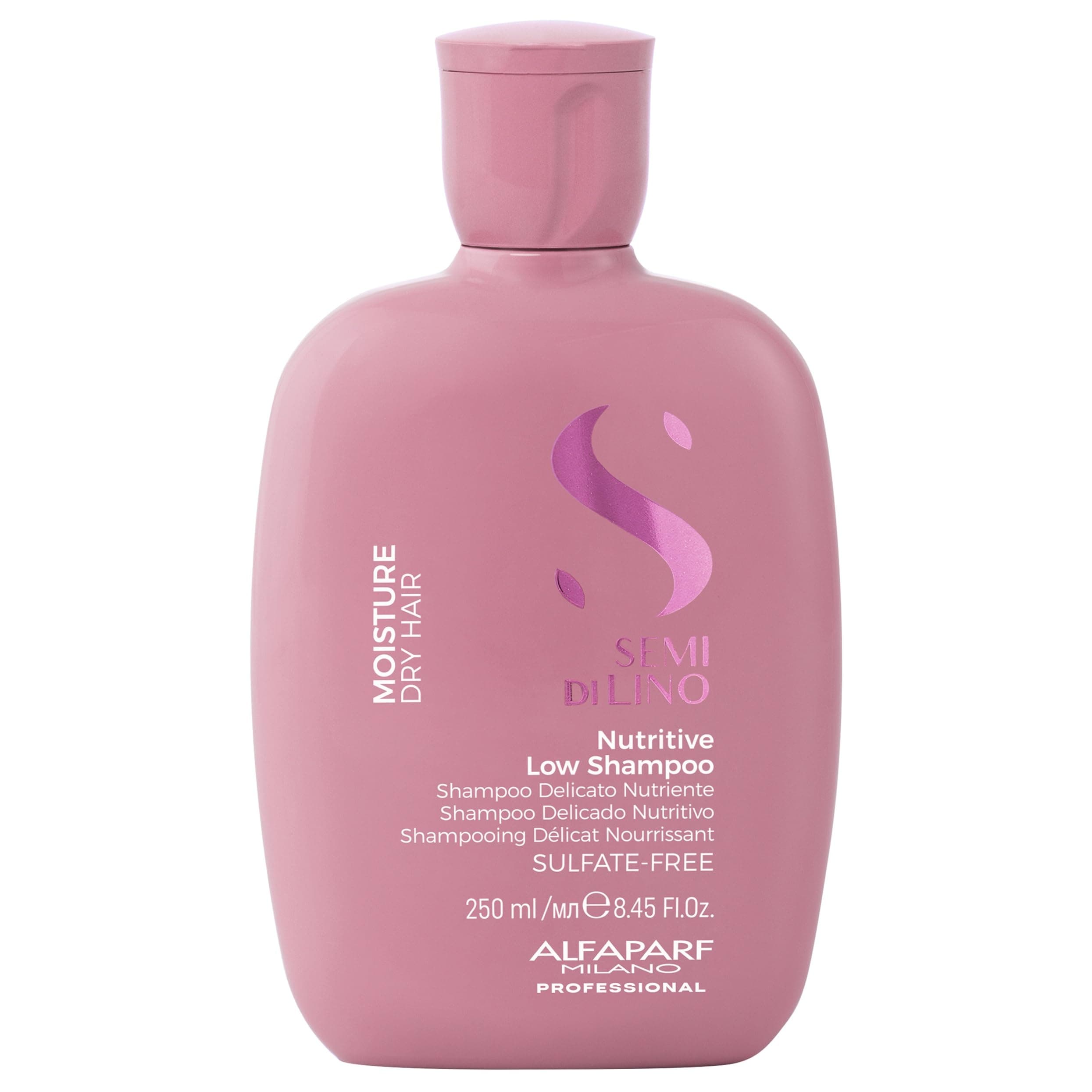 Alfaparf Milano Semi Di Lino Moisture Nutritive Sulfate Free Shampoo for Dry Hair - Paraben and Paraffin Free - Safe on Color Treated Hair - Professional Salon Quality