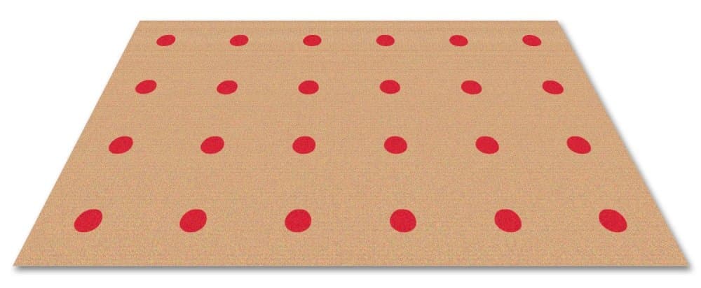 KidCarpet.com On The Spot Classroom Seating Rug, 7'6" x 12' Red on Tan