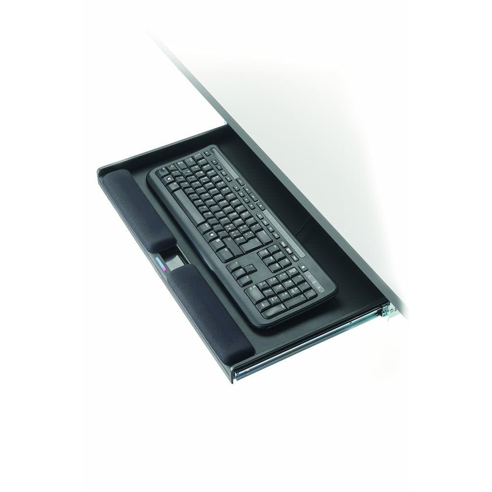 Exponent 51206 Keyboard Drawer Slide Out Design with Wrist Support Includes All Fixing Material Black