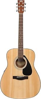 FX280 Electro Acoustic Guitar, Natural Finish, Full-Size Dreadnought Body, 6-String with Built-in Pickup & Preamp, Ideal for Beginners, Performers & Studio Use