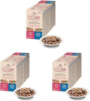 Wellness CORE Signature Selects, Wet Cat Food in Sauce, Grain Free, High Meat Content, Flaked Selection Mix, 8 x 79 g (Pack of 3)