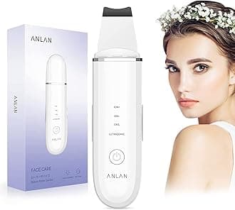 ANLAN Skin Scrubber Ultrasonic Exfoliator Ultrasonic EMS Ion Face Spatula Pore Cleaner Wrinkle Remover Blackhead Remover with 4 Modes Skin Care Massager USB Rechargeable