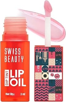 Dip Tint Lip Oil | Colour-Changing Lip Oil | Glossy Finish | Long-Lasting Moisturisation | Enriched with Vitamin E | Shade-01 Strawberry, 3ml