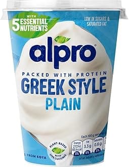 Alpro Greek Style Plain, Plant-Based & Soya Yoghurt Alternative, Vegan & Dairy Free, 400g