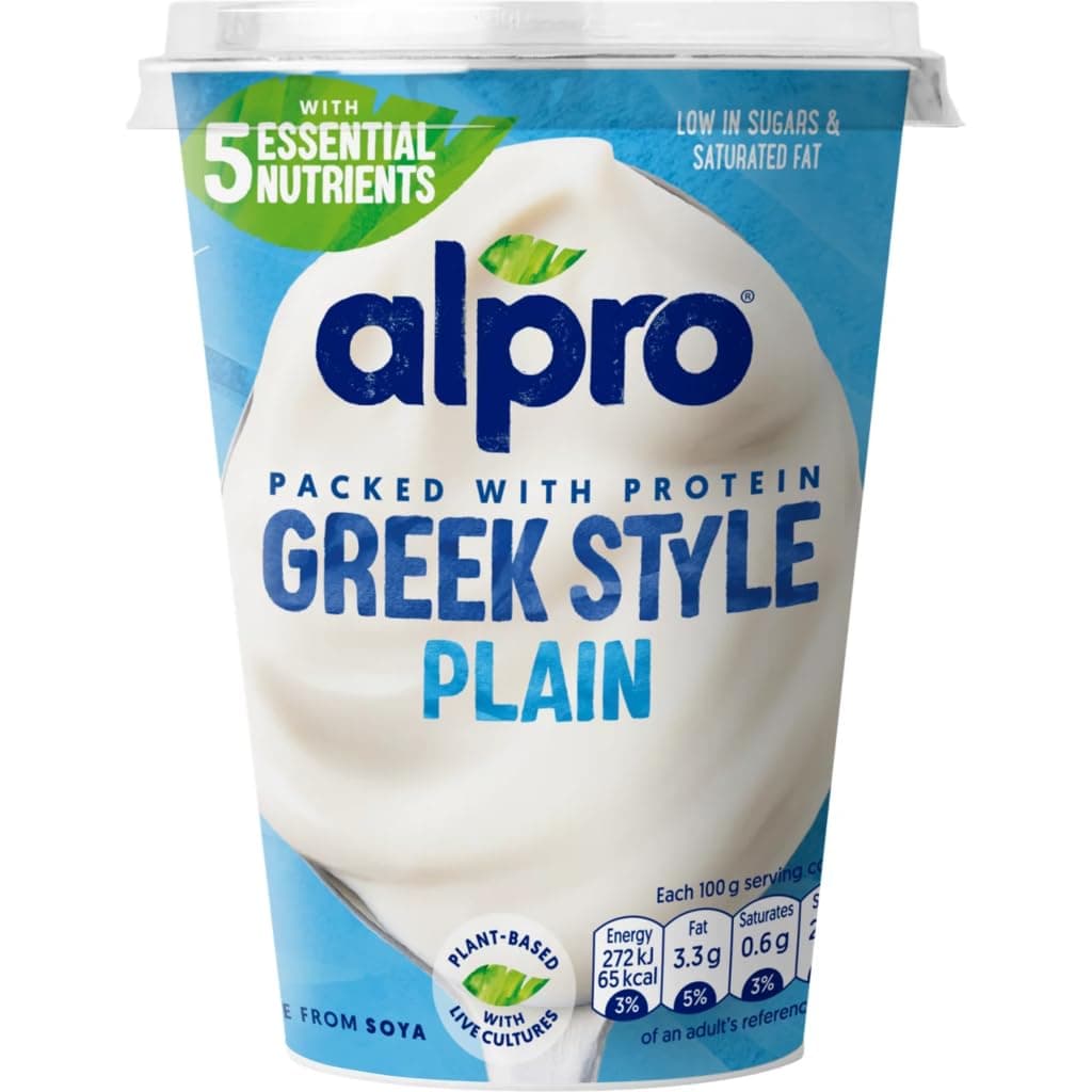Greek Style Plain, Plant-Based & Soya Yoghurt Alternative, Vegan & Dairy Free, 400g